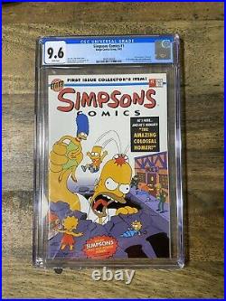 The Simpsons Comic Book 1 CGC 9.6 White Pages with Poster Flipbook Groening