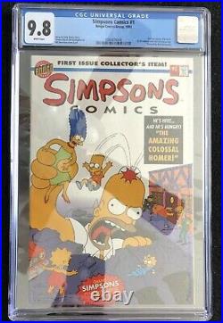 The Simpsons Comics #1 Bongo 1993 Pull-out Poster Flip Book CGC 9.8 White Pages