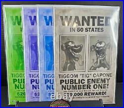 Tiggomverse #1 Tiggom Capone Wanted Poster Set (4) Blue Green Purple Brown