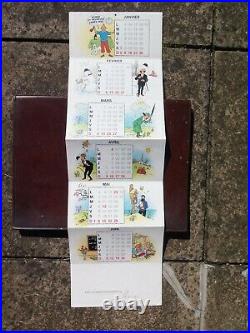 Tintin Carte de voeux 1983 signée Hergé carte dépliante en 6 SUPERBE