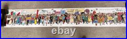 Tintin Hergé Long poster of fresco of all characters B&WithMulticolor VERY RARE