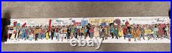 Tintin Hergé Long poster of fresco of all characters B&WithMulticolor VERY RARE