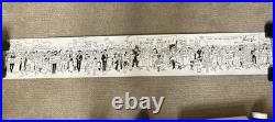 Tintin Hergé Long poster of fresco of all characters B&WithMulticolor VERY RARE