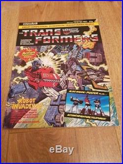 Transformers Comic #1 Marvel UK 1984 RARE Poster still attached