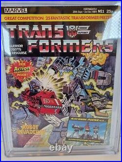 Transformers Issue 1 CGC 5.0 UK Edition First Issue 1984 Marvel Comics Poster