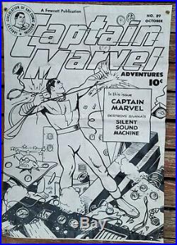 ULTRA RARE VINTAGE 4FT CAPTAIN MARVEL VINYL BANNER NO 89 OCTOBER 1948 COMIC book