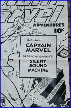 ULTRA RARE VINTAGE 4FT CAPTAIN MARVEL VINYL BANNER NO 89 OCTOBER 1948 COMIC book