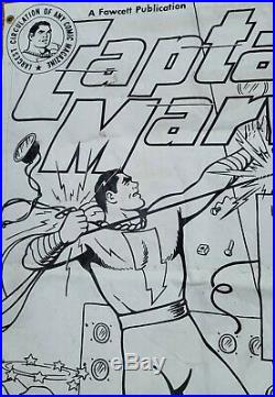 ULTRA RARE VINTAGE 4FT CAPTAIN MARVEL VINYL BANNER NO 89 OCTOBER 1948 COMIC book