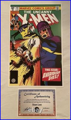 Uncanny X-Men #142 Litho Signed by Stan Lee w COA! Terry Austin/Danny Crespi Art