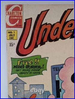 Underdog 1 1st Appearance 1st Issue Key Glossy Mid Grade w Poster Charlton 1970