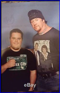 Undertaker singed lithograph from chicago comic con lanyard and WM 33 ticket inc