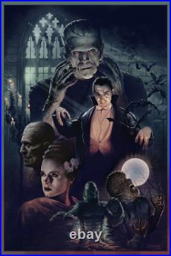 Universal Monsters 24x36 by Barret Chapman Ltd Edition x/150 Poster Print MINT