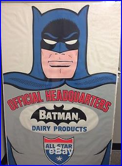Vintage 1966 All Star Dairies Promotional Batman Store Poster! 40 X 60! Huge