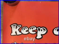 VINTAGE 1970s KEEP ON TRUCKIN' BLACKLIGHT POSTER ORANGE R. CRUMB 34x22 COMIC