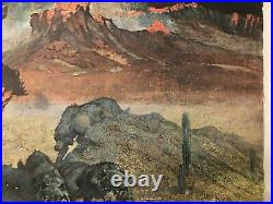 VINTAGE POSTER Comic Book Style Desert Wolves Hunting Man Classic