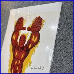 VINTAGE RARE 1960s HUMAN TORCH by JACK KIRBY ART ORIGINAL MARVEL COMICS POSTER