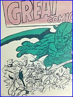 VTG Original Comic Book Poster Outsider Art Signed Numbered Fantastic Four 1972