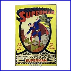 Very Cool Large Superman #1 Comic Book Cover Framed Canvas (Size 36 x 24 x 1.5)