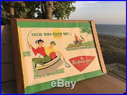 Vintage 1954 Budweiser Anheuser Busch Advertising Poster Sign
