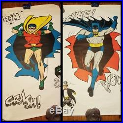 Vintage 1966 Batman & Robin Posters lot 2 Joker & Penguin Gently Used 100%AUTHEN