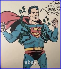 Vintage 1966 G&F Poster DC Comics Superman Amalgamated Lithographers Comic Books