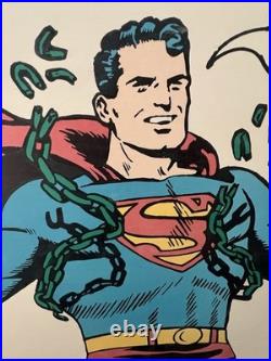 Vintage 1966 G&F Poster DC Comics Superman Amalgamated Lithographers Comic Books