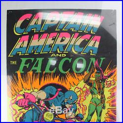 Vintage 1971 Marvel Captain America & The Falcon Third Eye Blacklight Poster