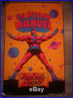 Vintage 1971 Marvel Third Eye blacklight poster #4004 Captain Marvel original