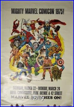 Vintage 1975 MIGHTY MARVEL COMICON Poster Rare