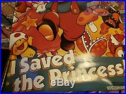 Vintage 1988 21 x 32 Super Mario Bros I Saved the Princess Nintendo Poster
