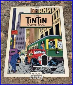 Vintage 1989 THE TIN TIN POSTER BOOK HERGE METHUEN 15.4 x 12. From Italy