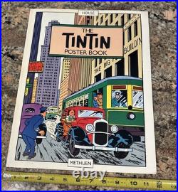 Vintage 1989 THE TIN TIN POSTER BOOK HERGE METHUEN 15.4 x 12. From Italy