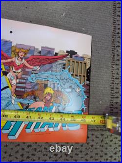 Vintage 1992 3 Panel Comic Store Display Almost 4' Long Teen Titans New Titans