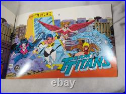 Vintage 1992 3 Panel Comic Store Display Almost 4' Long Teen Titans New Titans