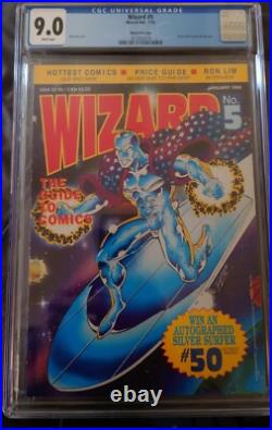 Vintage 1992 Wizard Comic Book Price Guide #5 w Poster CGC 9.0 WP RARE