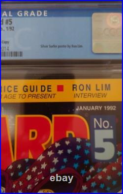 Vintage 1992 Wizard Comic Book Price Guide #5 w Poster CGC 9.0 WP RARE