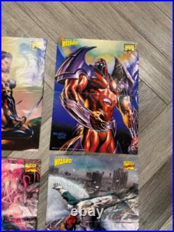 Vintage 90s double sided Wizard poster Marvel Master Pieces Rare Used Wear Vintage 90s double sided Wizard poster Marvel Master Pieces Rare Used Wear