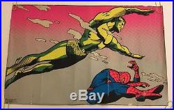 Vintage Black Light Poster Spider-Man & Namor Third Eye Inc. Marvel Comics 1971