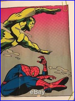 Vintage Black Light Poster Spider-Man & Namor Third Eye Inc. Marvel Comics 1971