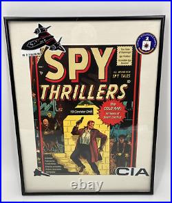 Vintage C. I. A. Commissioned Spy Thrillers Comic Book Style Poster Black Frame