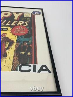 Vintage C. I. A. Commissioned Spy Thrillers Comic Book Style Poster Black Frame