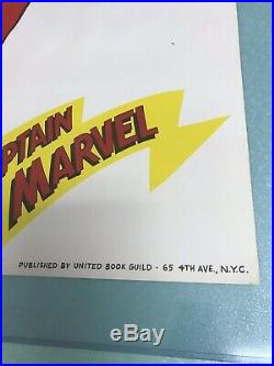 Vintage Captain Marvel Comic Poster 38 x 25, by United Book Guild New York