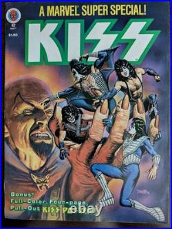 Vintage KISS Marvel Super Special #5 Comic Book 1978 Aucoin With Poster Comic