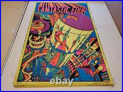 Vintage Marvel 1971 Fantastic Four Floating City Blacklight Poster 4011