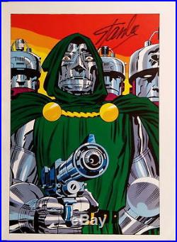 Vintage Marvel 1978 DOCTOR DOOM / FF Pin up Poster HAND SIGNED by STAN LEE w COA