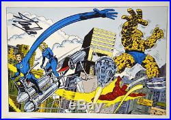 Vintage Marvel 1978 FANTASTIC FOUR Poster HAND SIGNED by STAN LEE w COA