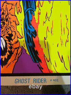 Vintage Marvel 1996 Ghost Rider Black Light Poster Funky Enterprises Rolled