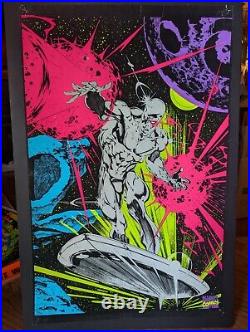 Vintage Marvel Black Light Poster Silver Surfer 1996 Funky Enterprises