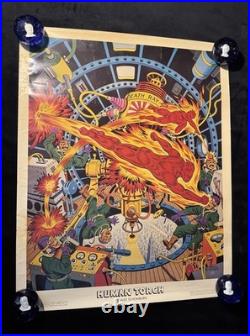 Vintage Marvel Human Torch Alex Schomburg 1984 Poster 23x29
