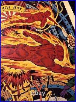 Vintage Marvel Human Torch Alex Schomburg 1984 Poster 23x29